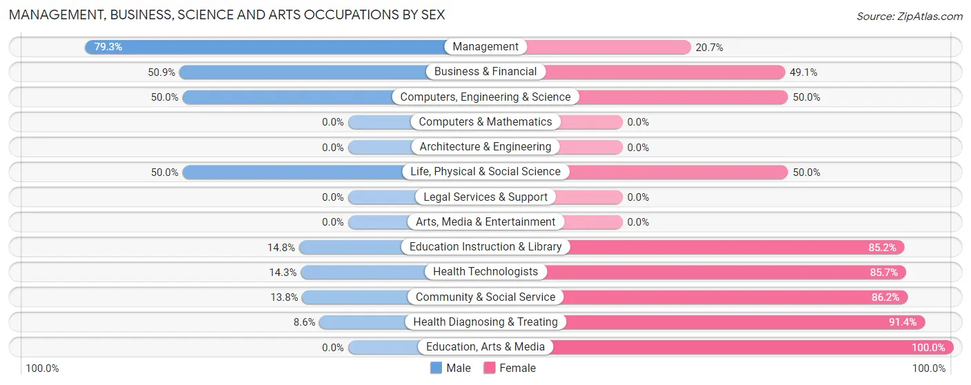 Management, Business, Science and Arts Occupations by Sex in Zip Code 68047