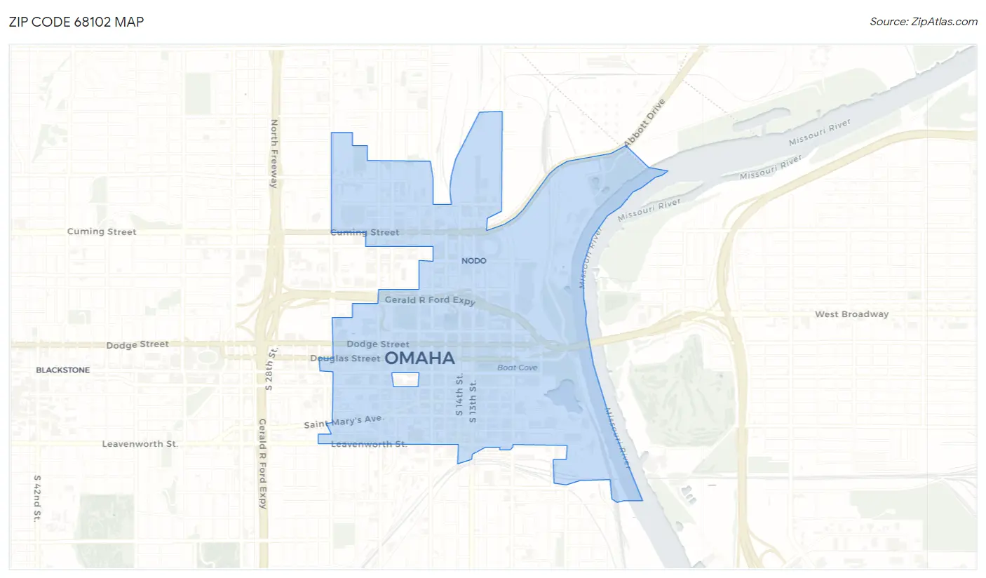 Zip Code 68102 Map