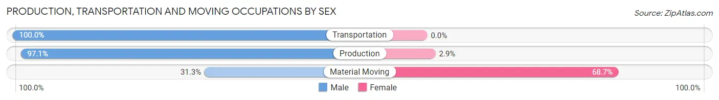 Production, Transportation and Moving Occupations by Sex in Zip Code 68305