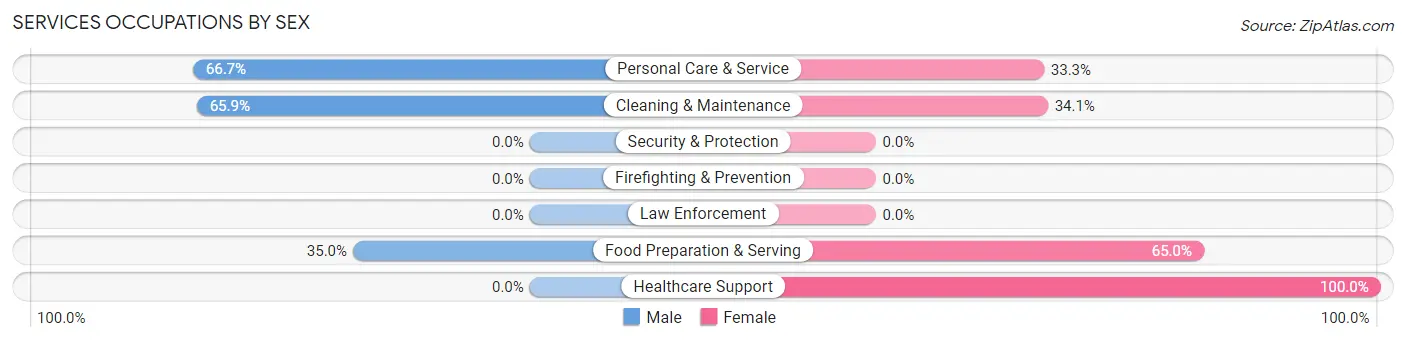 Services Occupations by Sex in Zip Code 68366