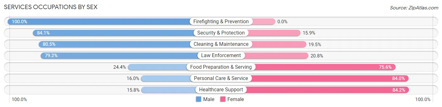 Services Occupations by Sex in Zip Code 68528