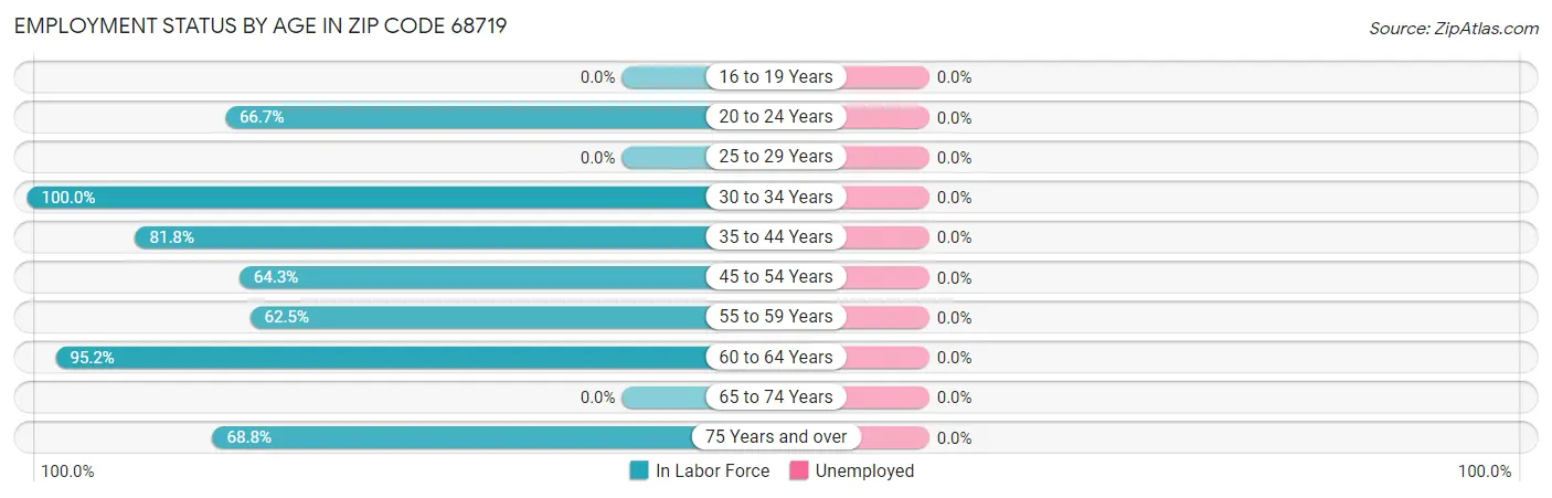 Employment Status by Age in Zip Code 68719