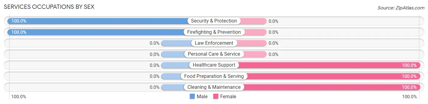 Services Occupations by Sex in Zip Code 69134