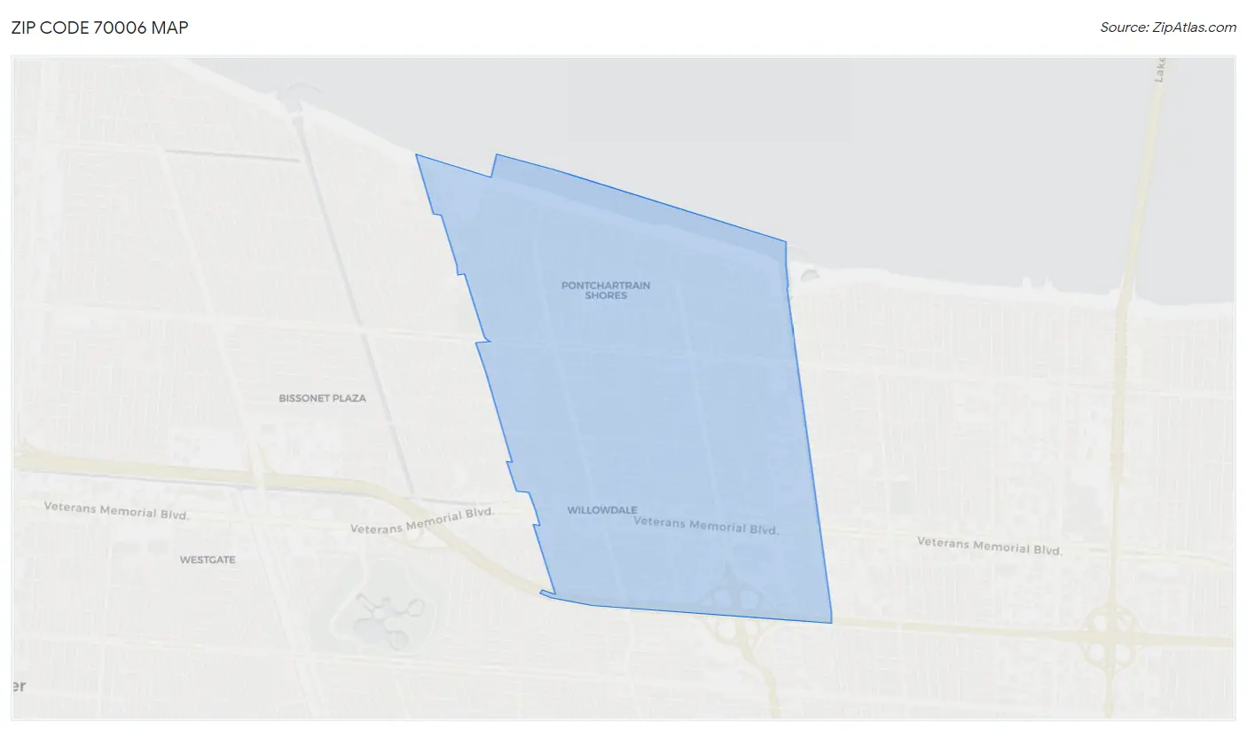 Zip Code 70006 Map