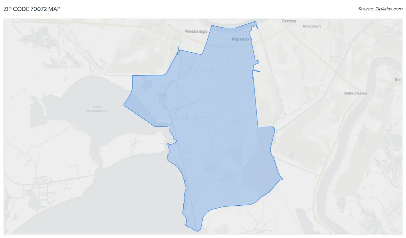 Zip Code 70072 Map