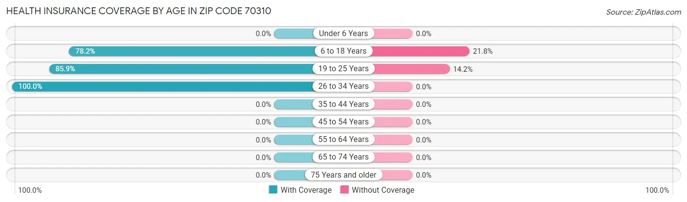 Health Insurance Coverage by Age in Zip Code 70310