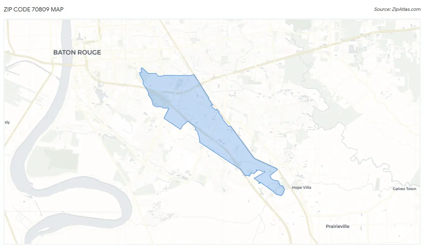 Zip Code 70809 Map