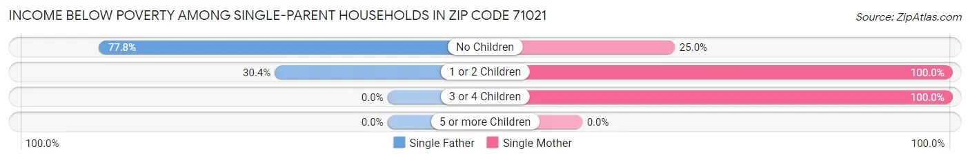 Income Below Poverty Among Single-Parent Households in Zip Code 71021