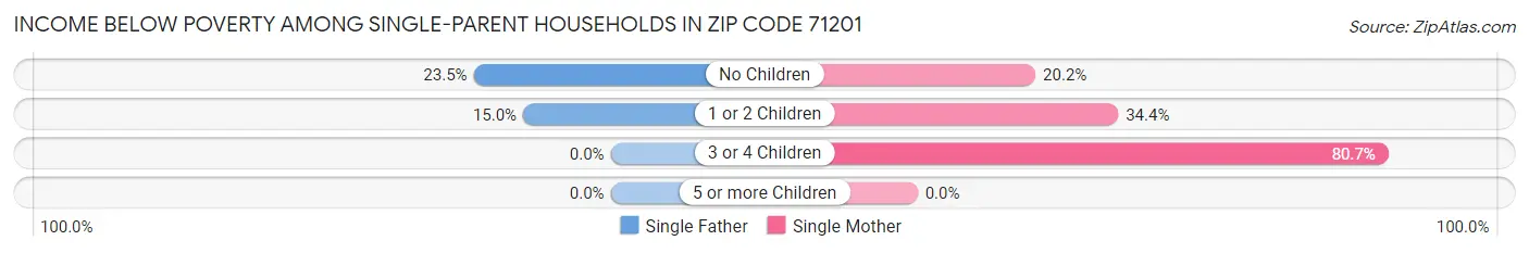 Income Below Poverty Among Single-Parent Households in Zip Code 71201