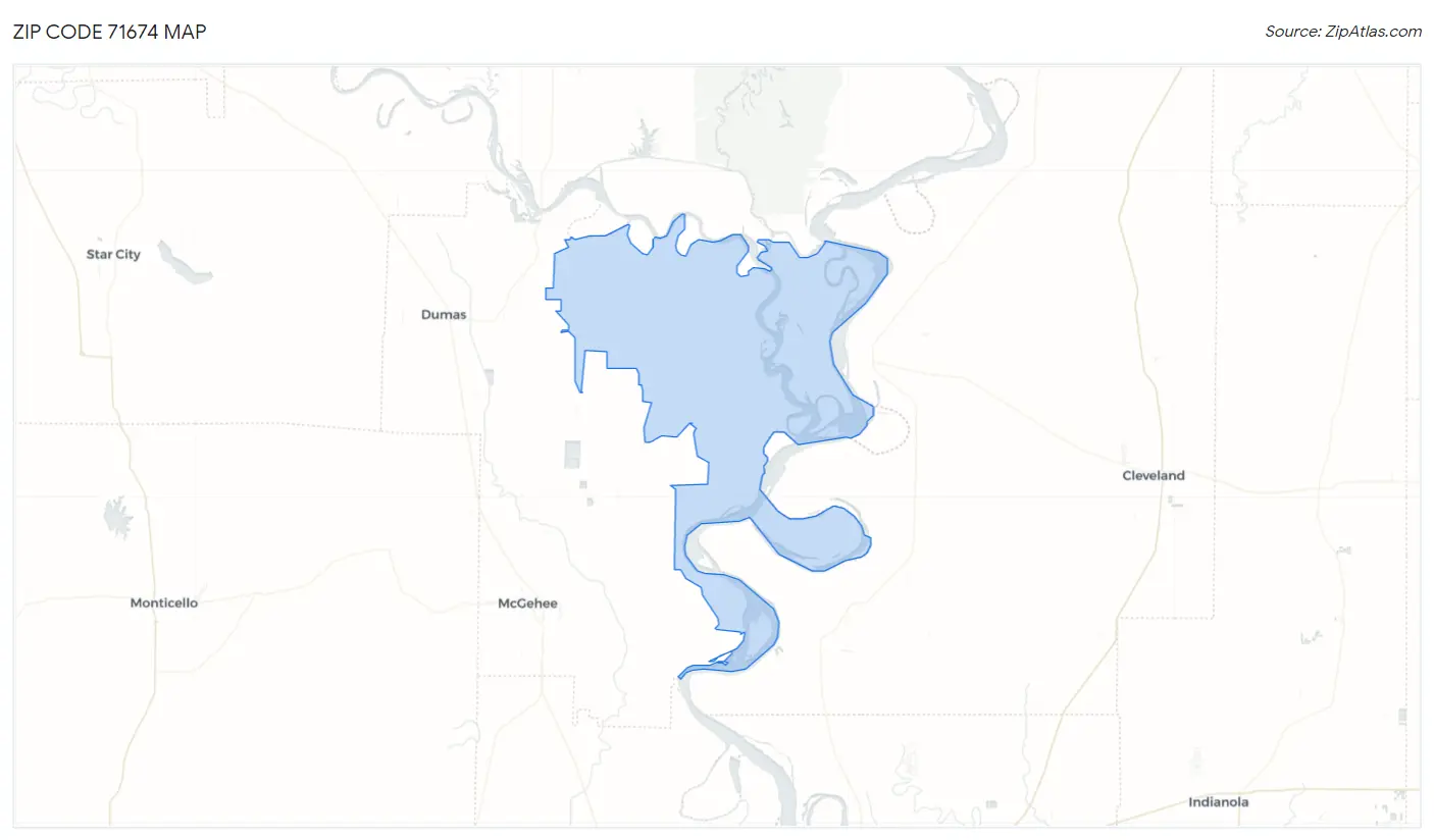 Zip Code 71674 Map