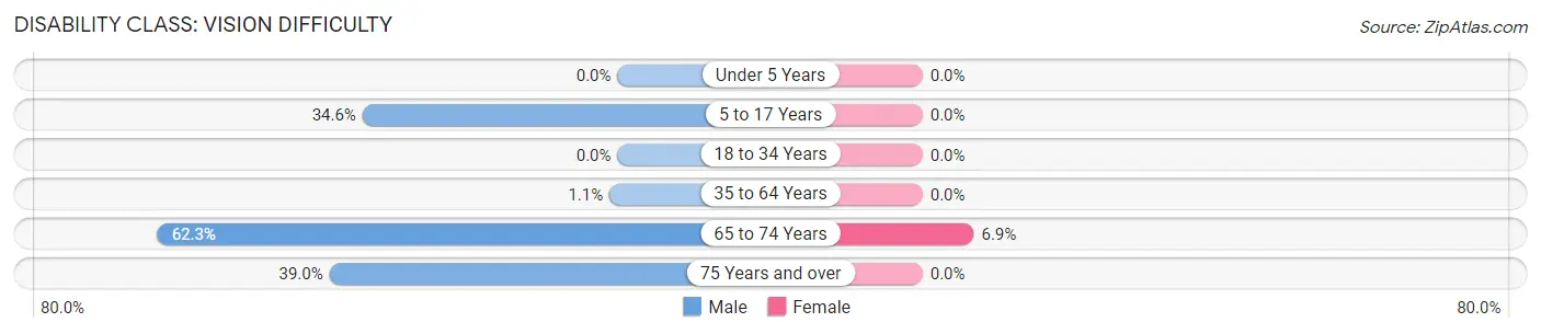 Disability in Zip Code 71765: <span>Vision Difficulty</span>