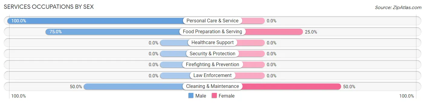 Services Occupations by Sex in Zip Code 71933