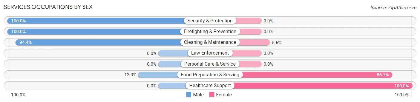 Services Occupations by Sex in Zip Code 71940