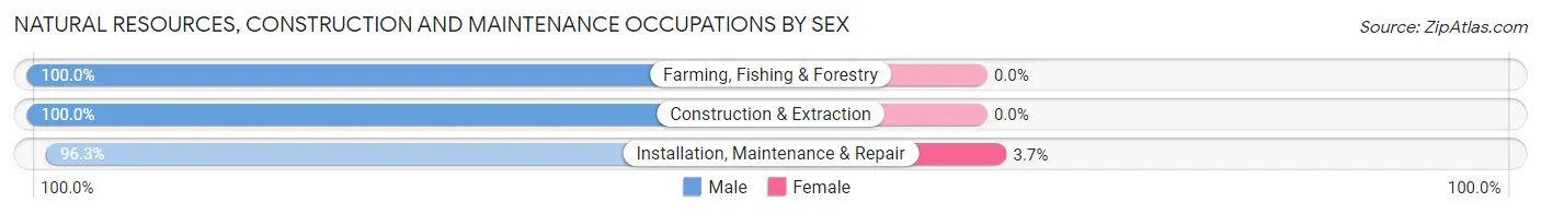 Natural Resources, Construction and Maintenance Occupations by Sex in Zip Code 72046