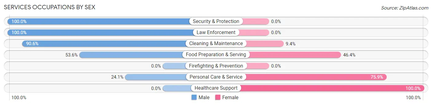 Services Occupations by Sex in Zip Code 72131
