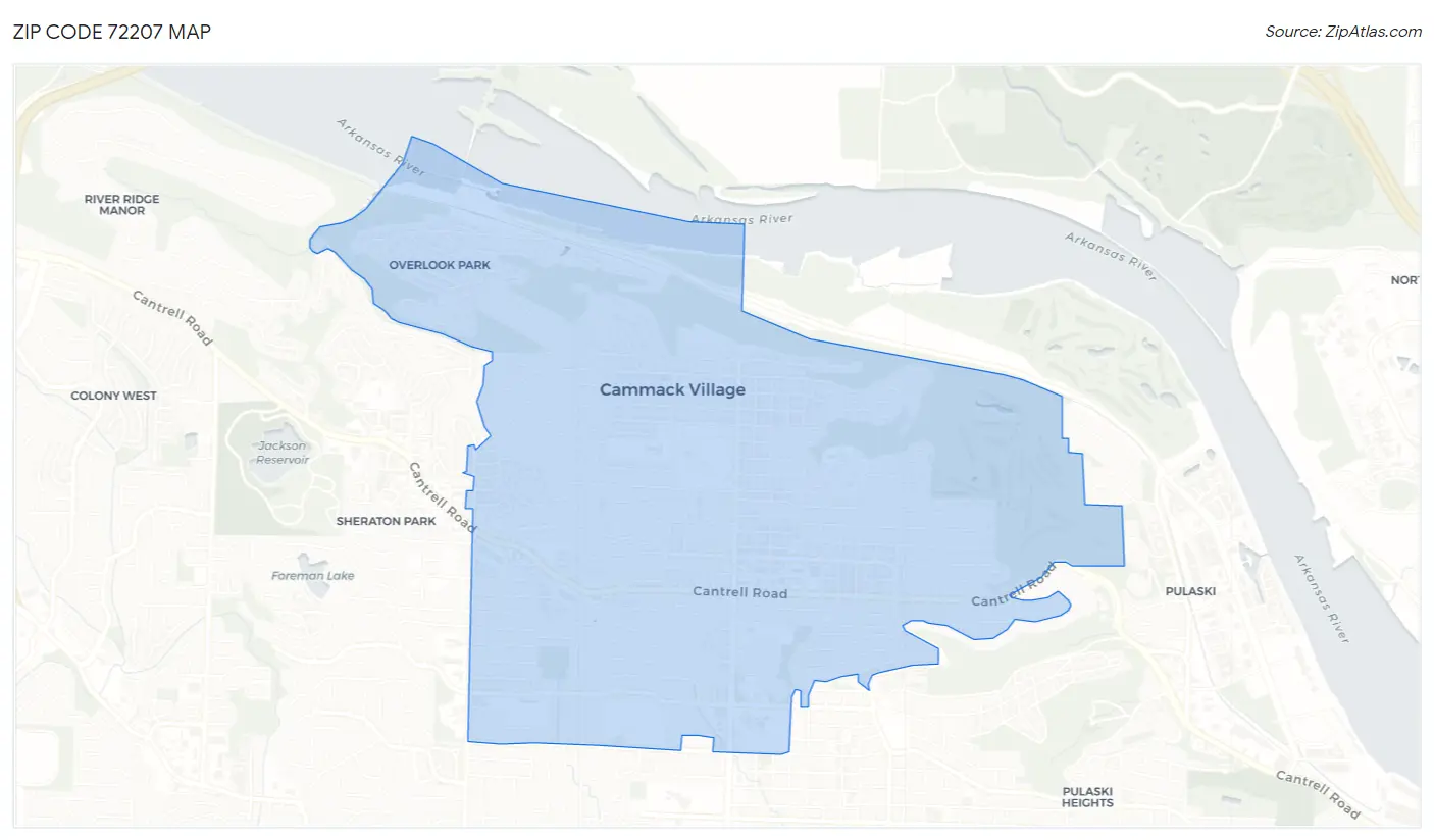 Zip Code 72207 Map