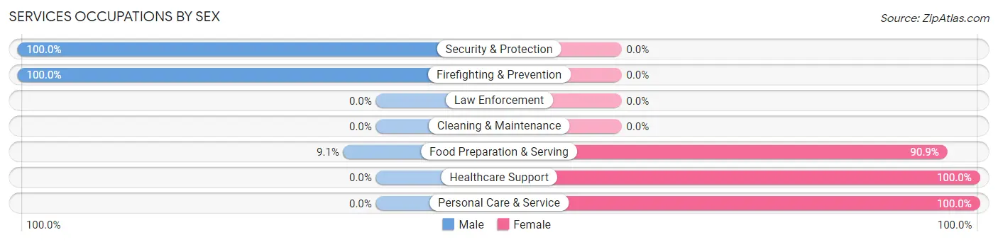 Services Occupations by Sex in Zip Code 72355