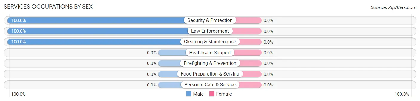Services Occupations by Sex in Zip Code 72428