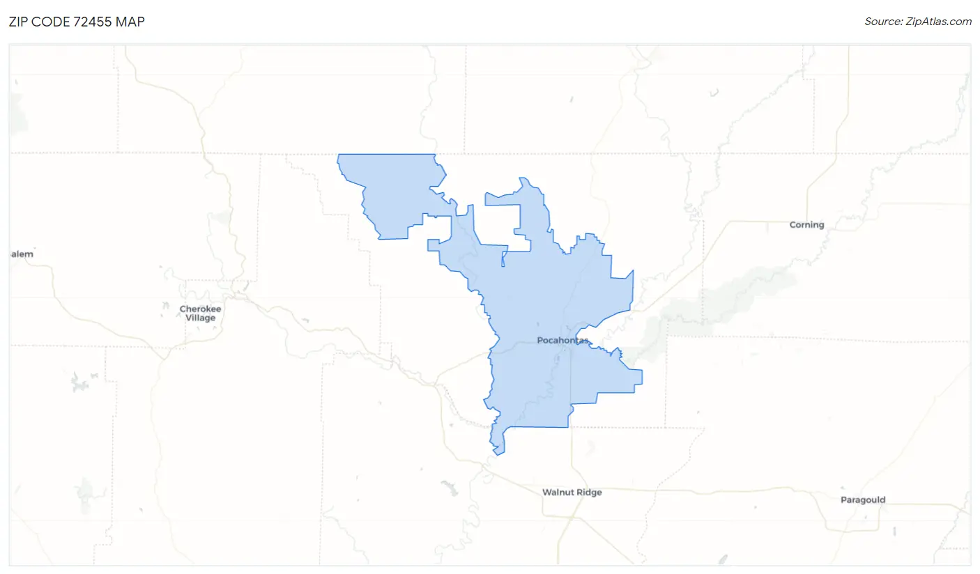 Zip Code 72455 Map