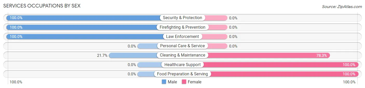 Services Occupations by Sex in Zip Code 72685