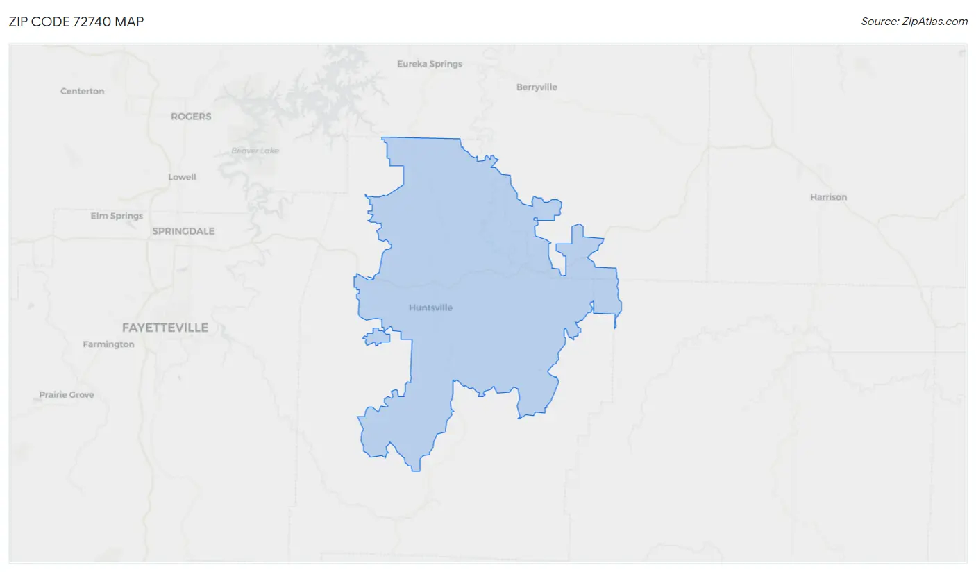 Zip Code 72740 Map