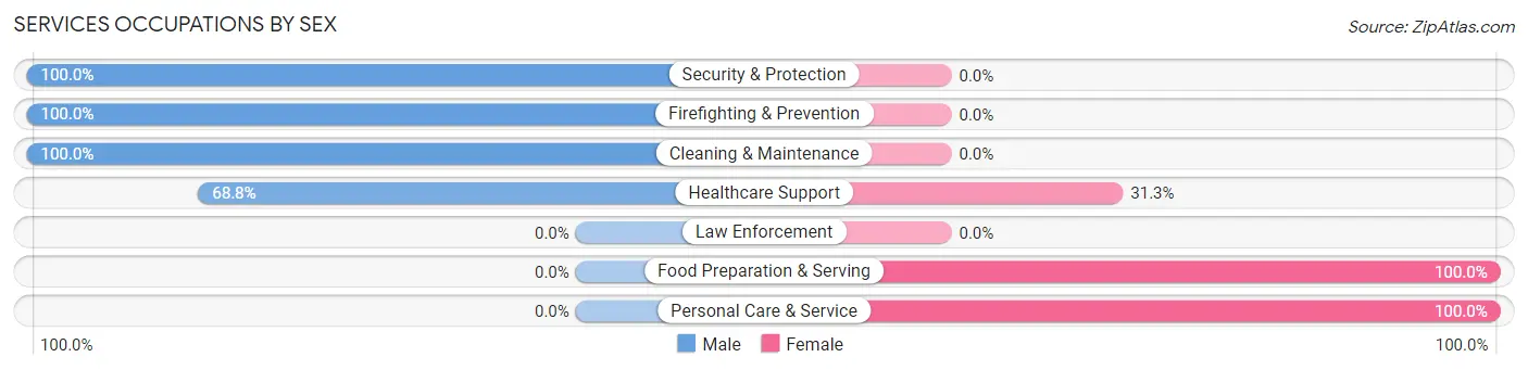 Services Occupations by Sex in Zip Code 72932