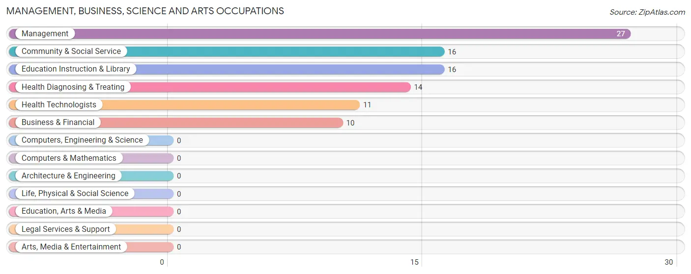 Management, Business, Science and Arts Occupations in Zip Code 73461