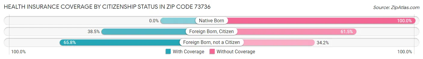 Health Insurance Coverage by Citizenship Status in Zip Code 73736