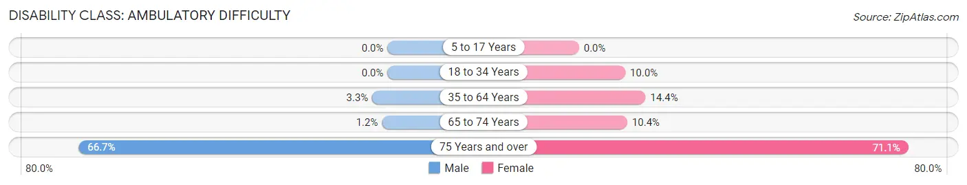 Disability in Zip Code 74083: <span>Ambulatory Difficulty</span>