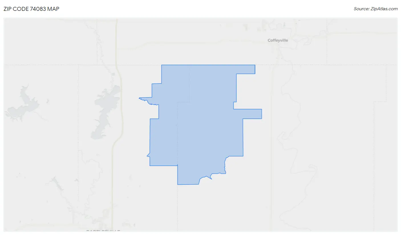 Zip Code 74083 Map