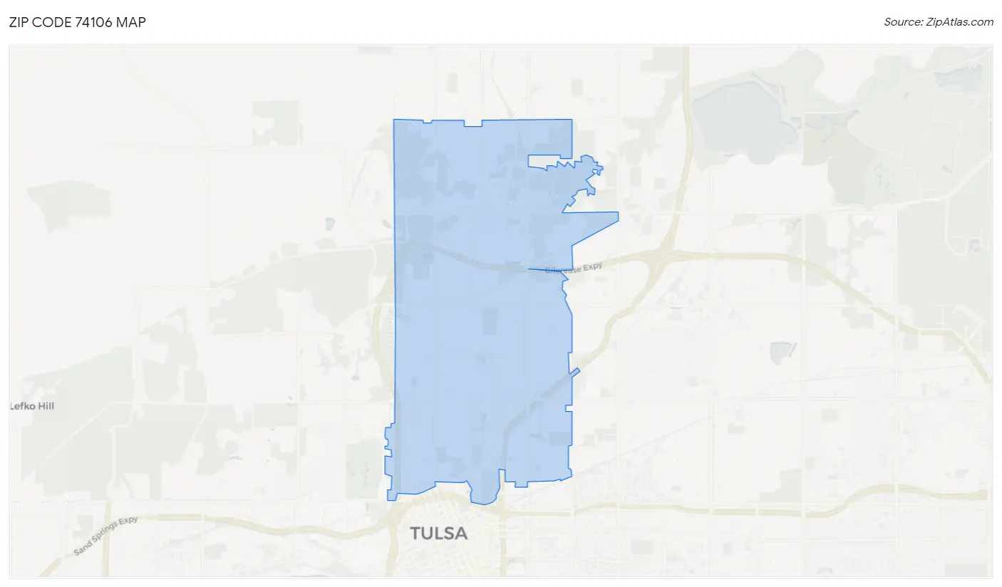 Zip Code 74106 Map