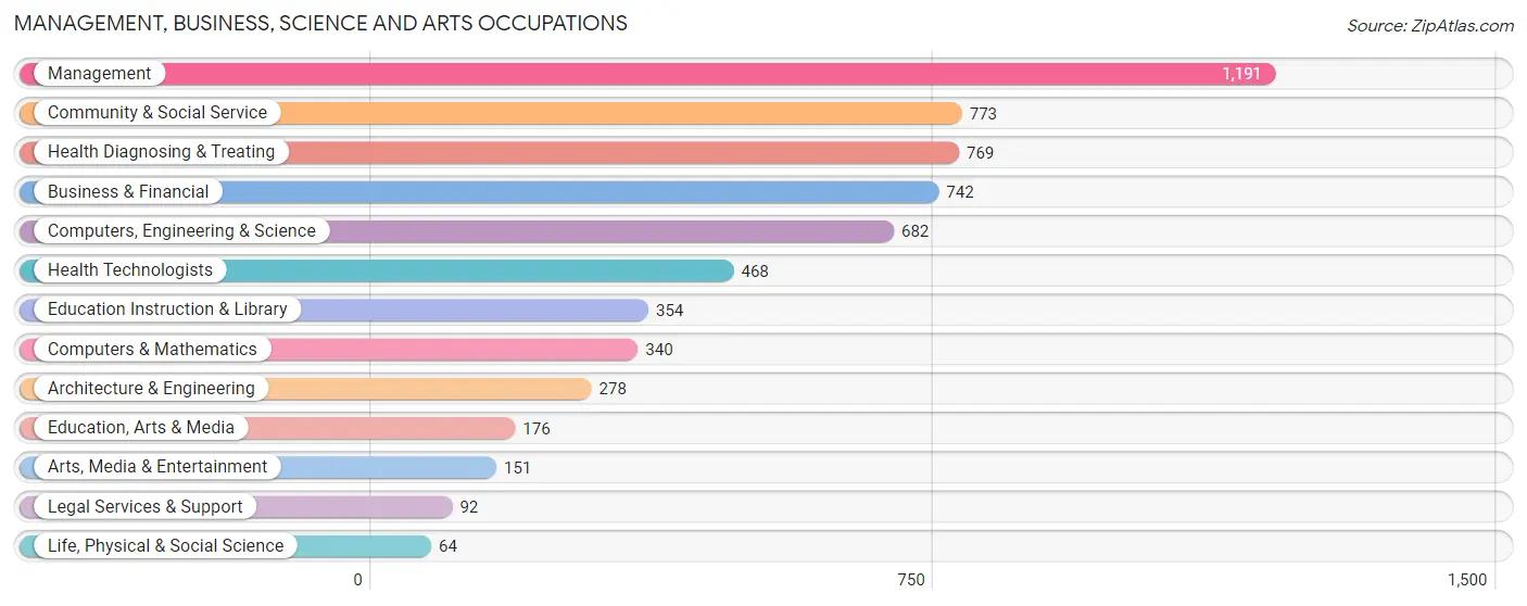 Management, Business, Science and Arts Occupations in Zip Code 74134