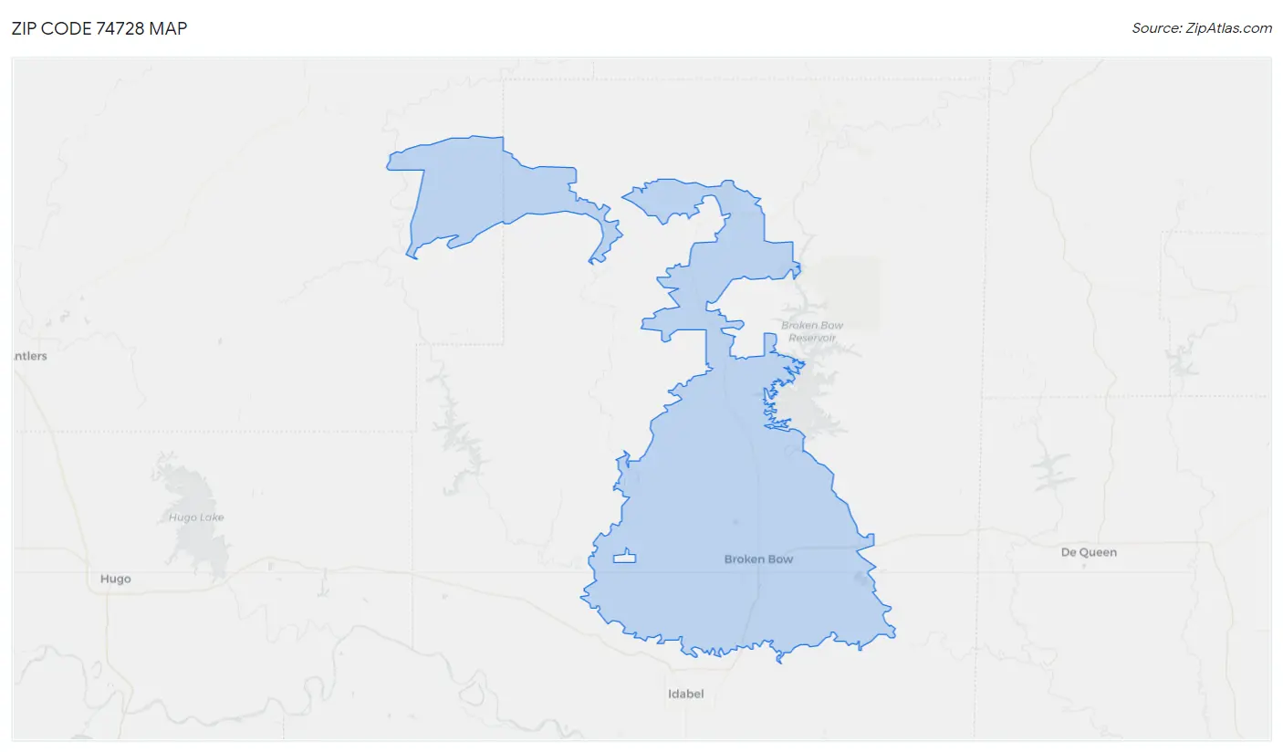 Zip Code 74728 Map