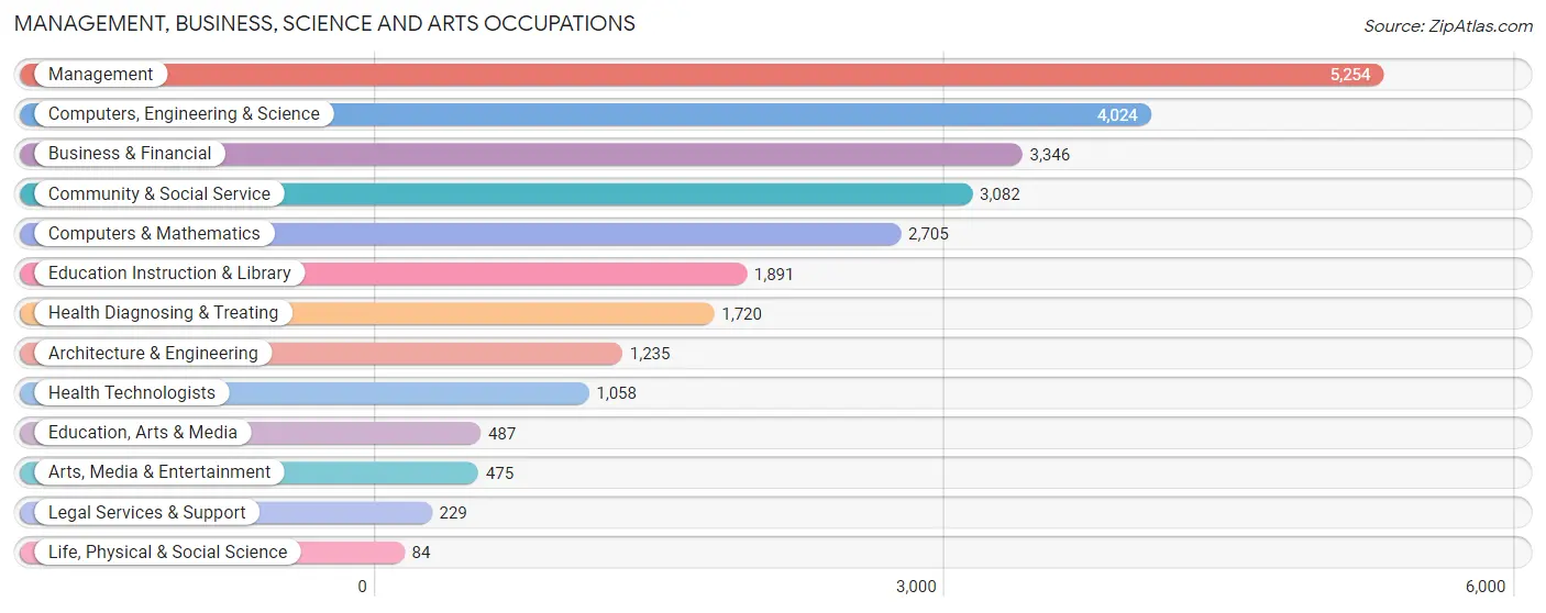 Management, Business, Science and Arts Occupations in Zip Code 75070