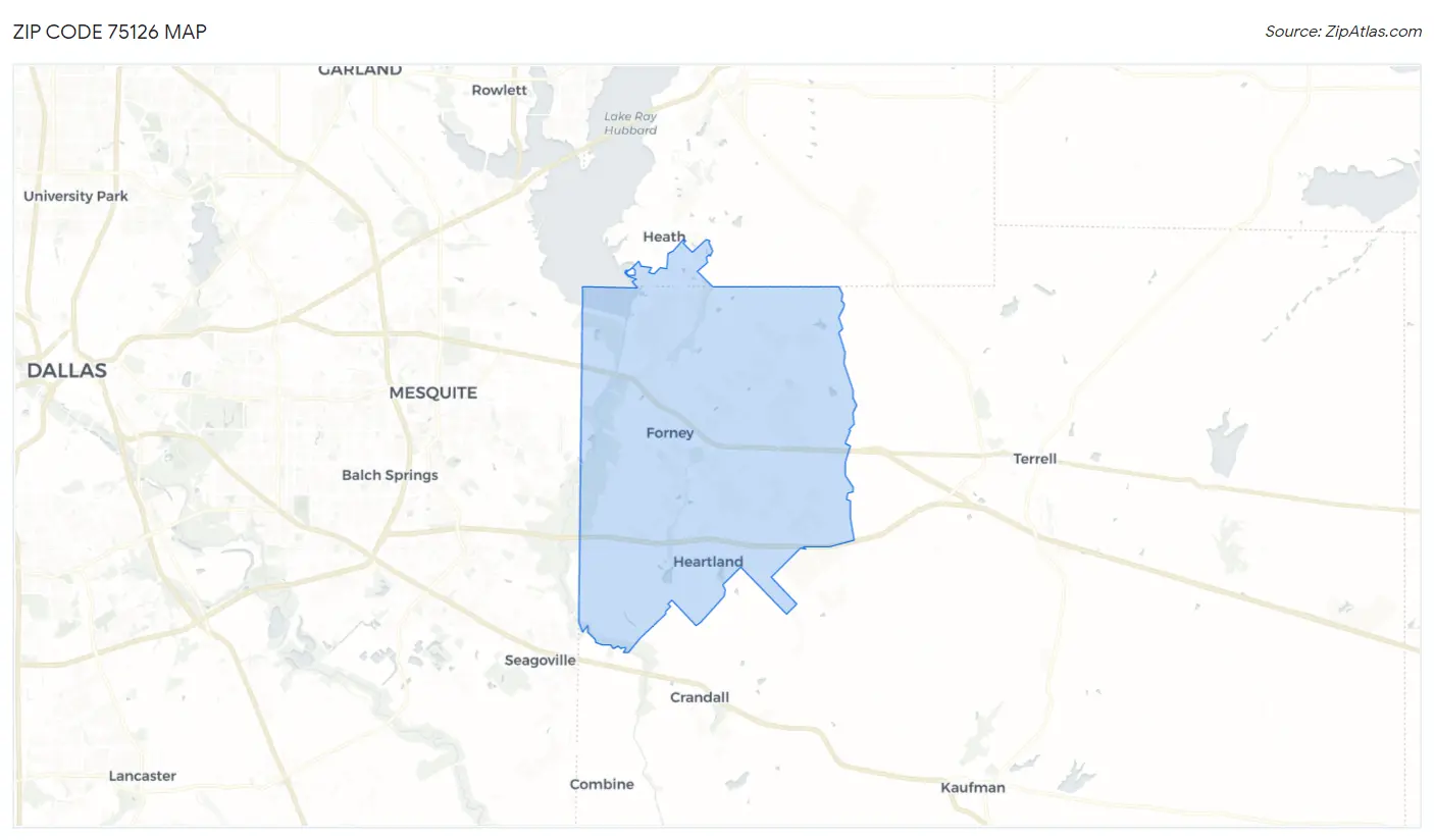 Zip Code 75126 Map