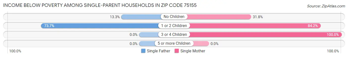 Income Below Poverty Among Single-Parent Households in Zip Code 75155