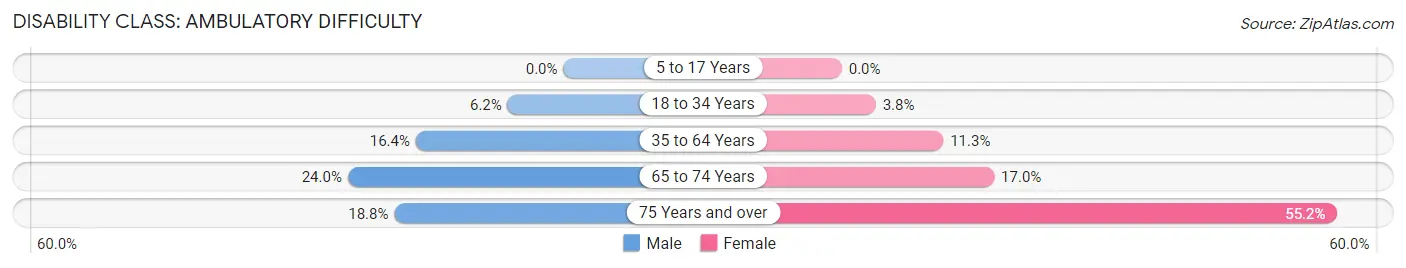 Disability in Zip Code 75156: <span>Ambulatory Difficulty</span>