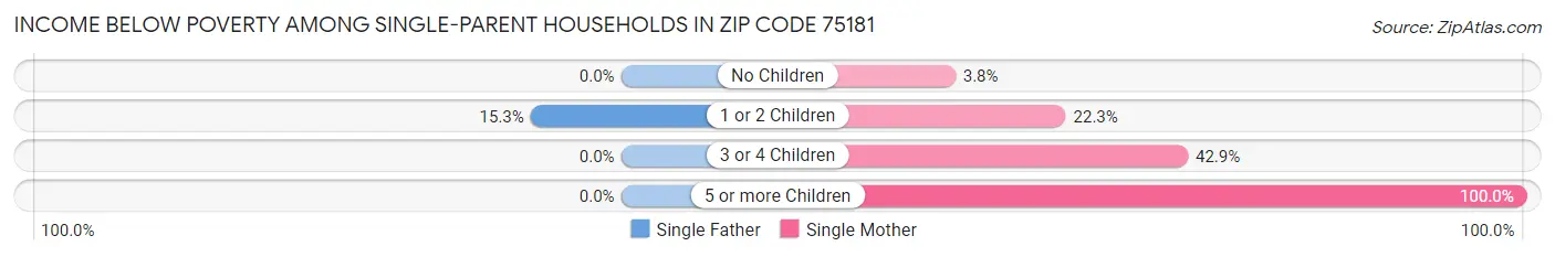 Income Below Poverty Among Single-Parent Households in Zip Code 75181