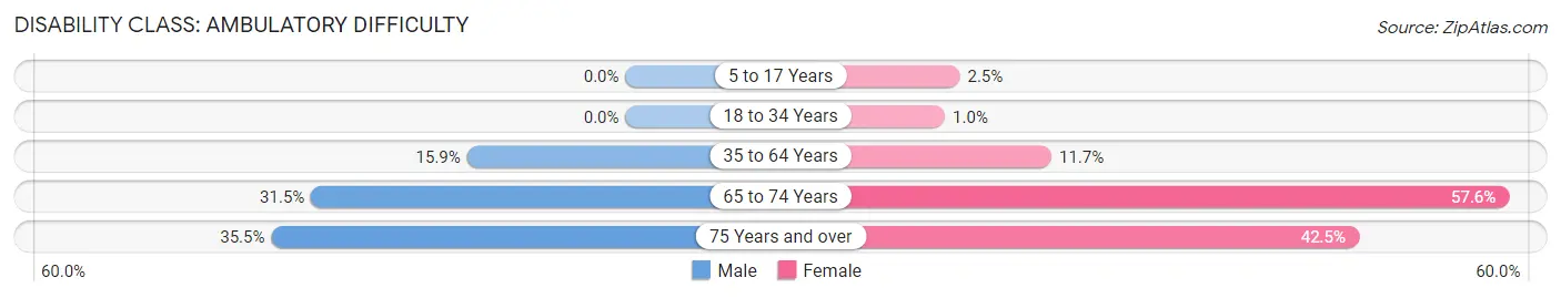 Disability in Zip Code 75210: <span>Ambulatory Difficulty</span>