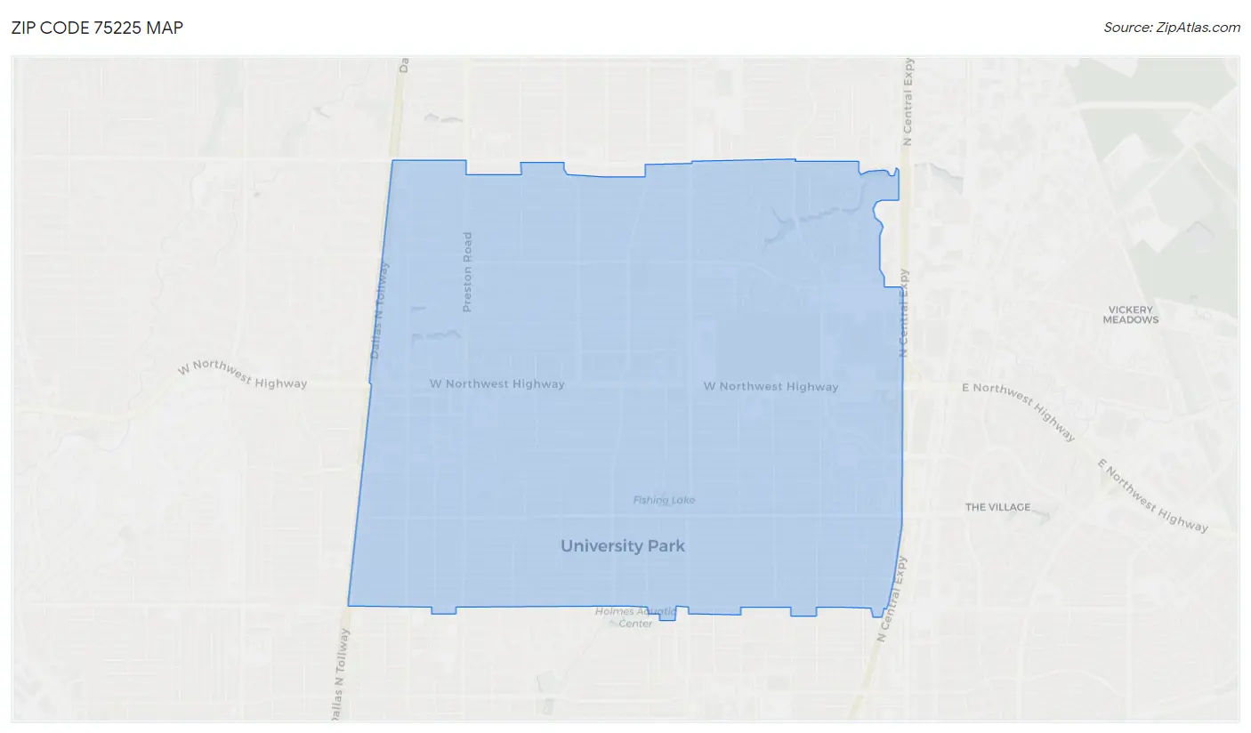 Zip Code 75225 Map