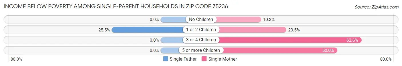 Income Below Poverty Among Single-Parent Households in Zip Code 75236