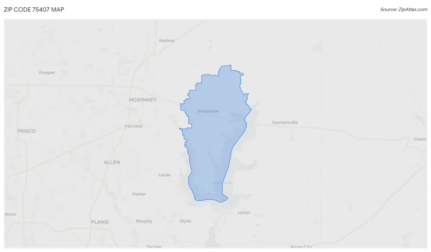 Zip Code 75407 Map