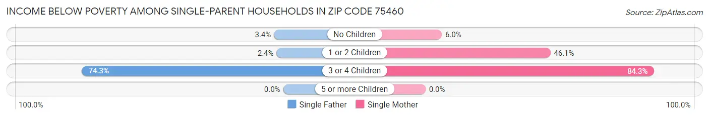 Income Below Poverty Among Single-Parent Households in Zip Code 75460