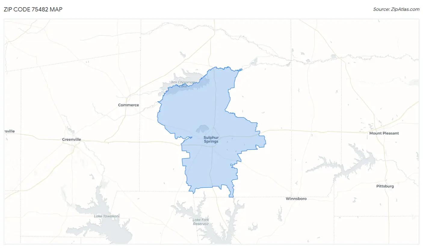 Zip Code 75482 Map