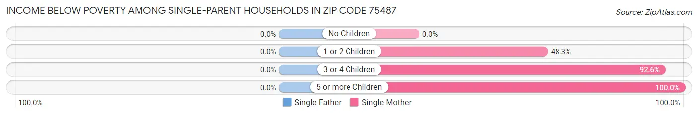 Income Below Poverty Among Single-Parent Households in Zip Code 75487
