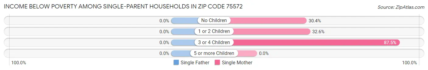 Income Below Poverty Among Single-Parent Households in Zip Code 75572