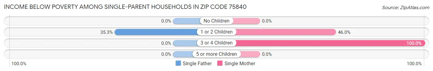 Income Below Poverty Among Single-Parent Households in Zip Code 75840