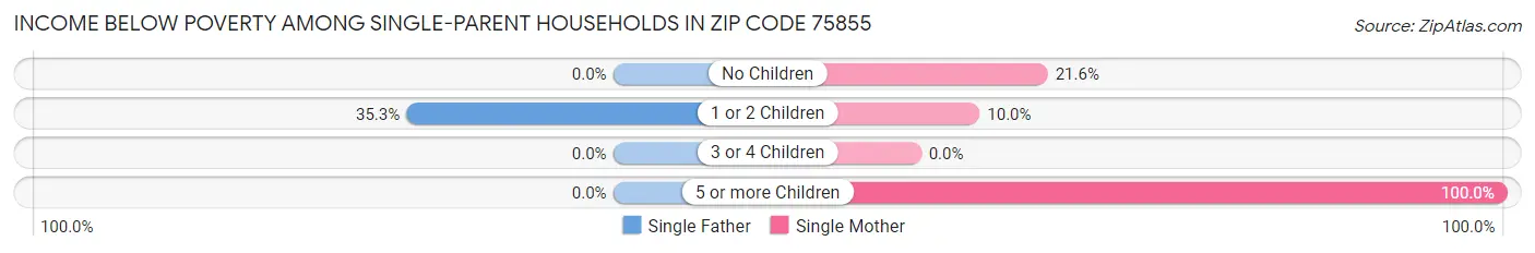 Income Below Poverty Among Single-Parent Households in Zip Code 75855