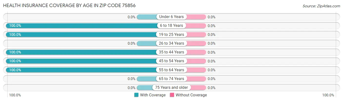Health Insurance Coverage by Age in Zip Code 75856