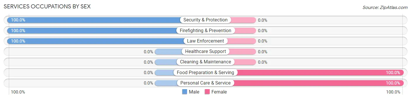 Services Occupations by Sex in Zip Code 75943